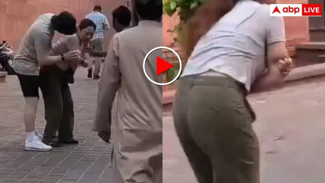 Monkey attacks foreign woman who came to visit Taj Mahal, bites her hand, video goes viral