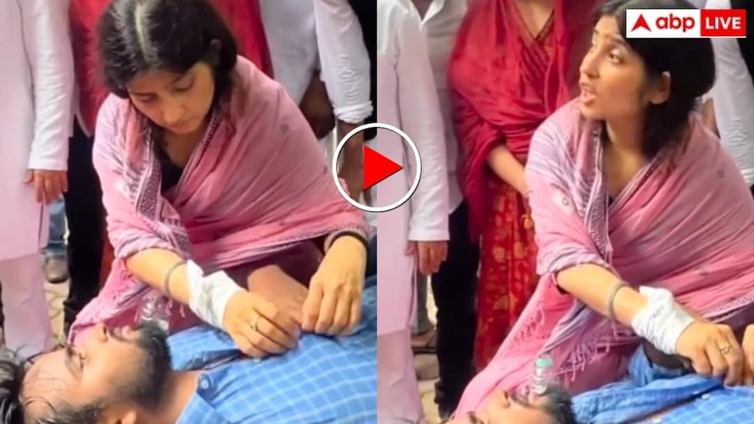 Dimple Yadav was seen helping the injured protestor, after watching the video, users said – she is also a mother.